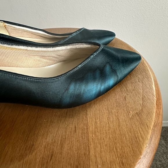 Vintage  Satin Party Blue Kitten Heels - Picture 6 of 12
